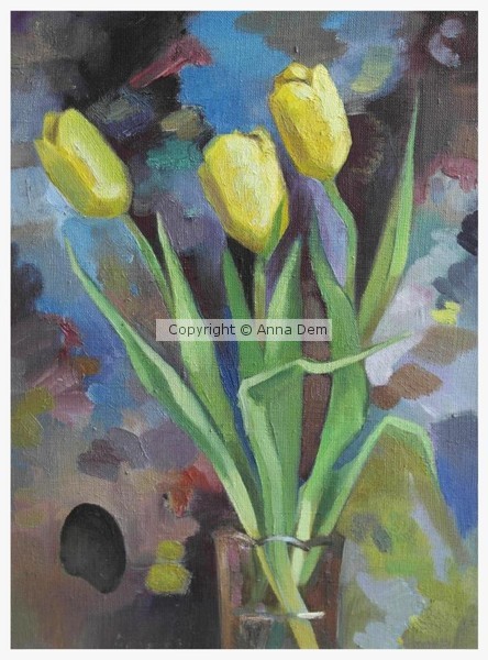 Tulips and palette