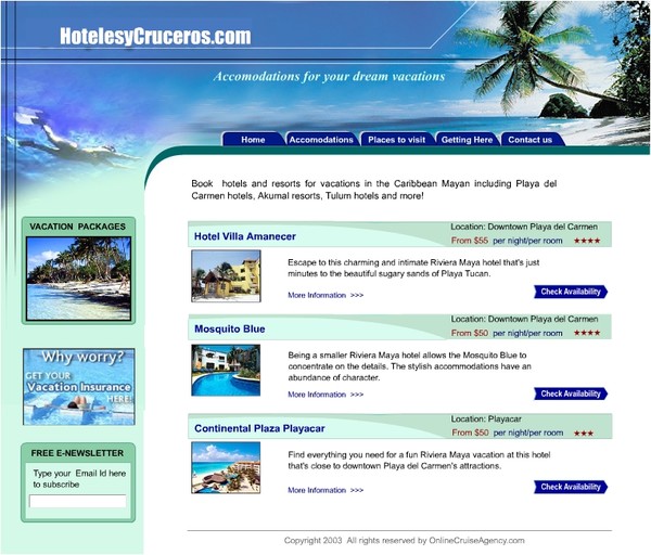 Web  Layout-Online booking
