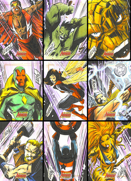 COMPLETE AVENGERS sketch cards