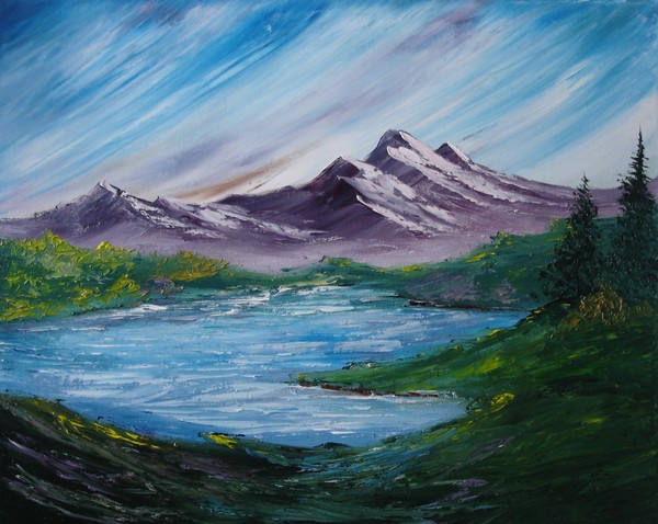 Stormy Mtns #280 oil painting