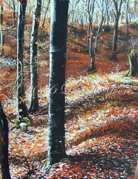 'Autumn Carpet' winter woodland landscape painting