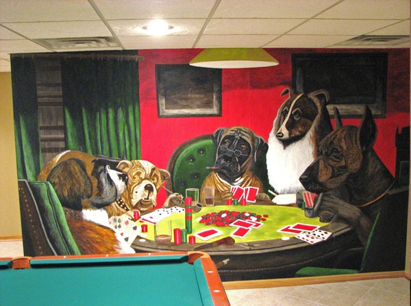 Dogs Playing Poker Mural