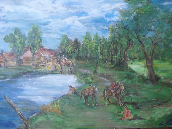 The Settlers 24in X 36in Oil on Canvas