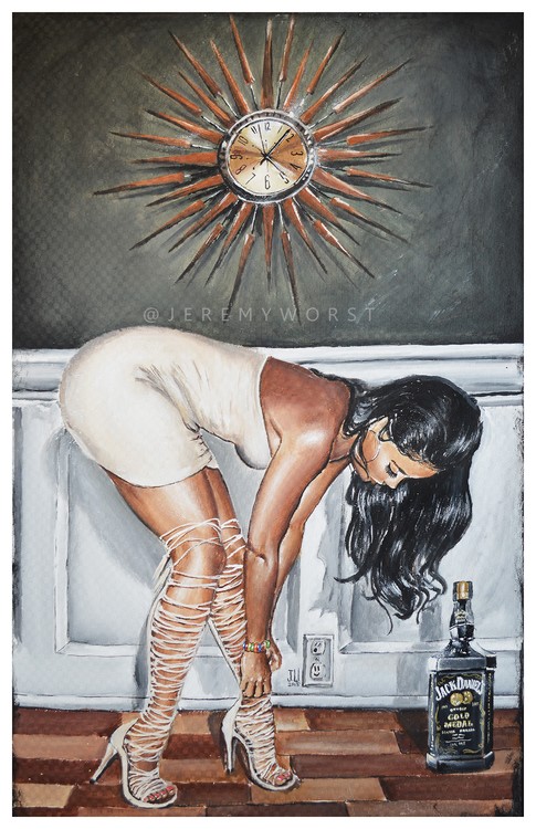 Laced Up by Jeremy Worst Original Acrylic Painting adult art