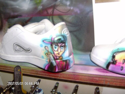 graffiti character on sneaker