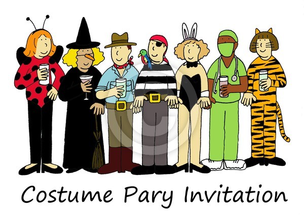 Costume party invitation.