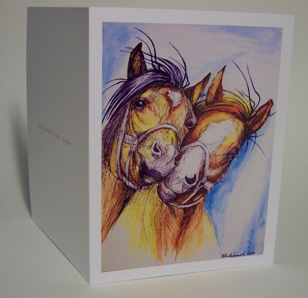 Half fold Horse Art Cards