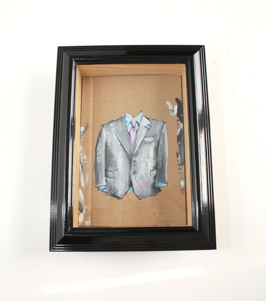   Empty Suit Painting In Black Box Frame