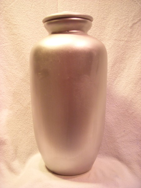 Silver Solid Tall Modern Clay Urn