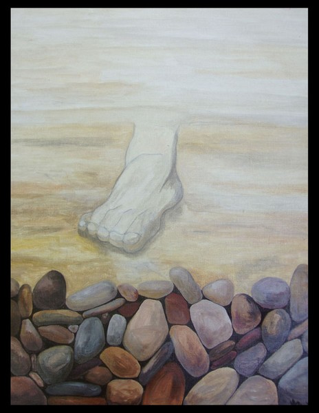 Foot with stones
