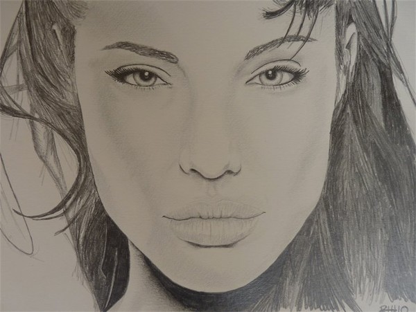 Angelina Jolie pencil portrait