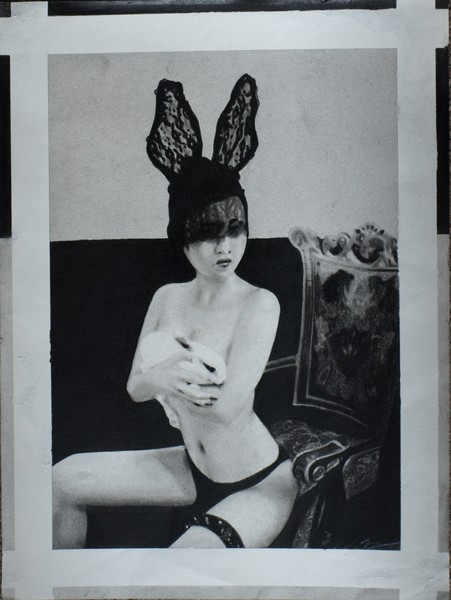 Bunny Masked Girl with Rabbit in Hands