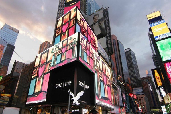 Artwork displayed in NY Times Square