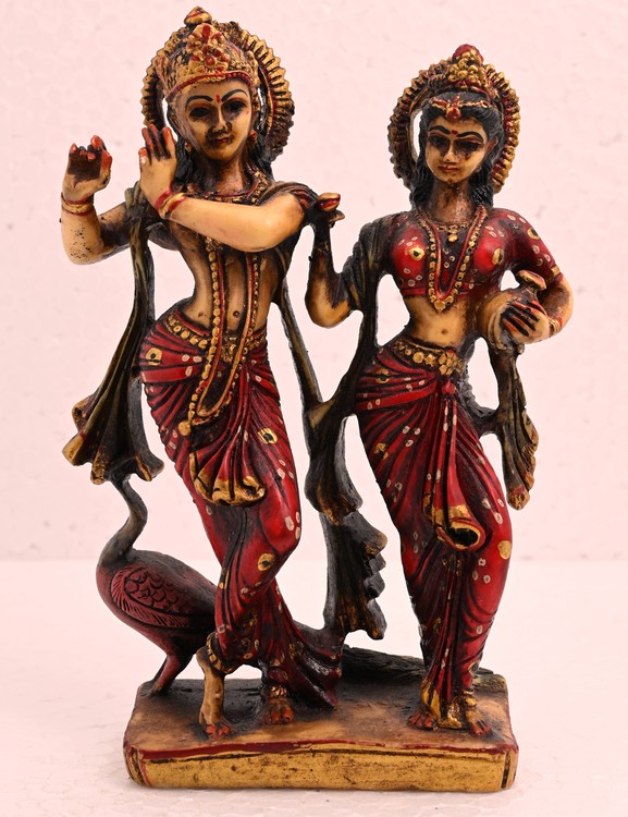 Antique Handmade Sculpture Radha Krishn 