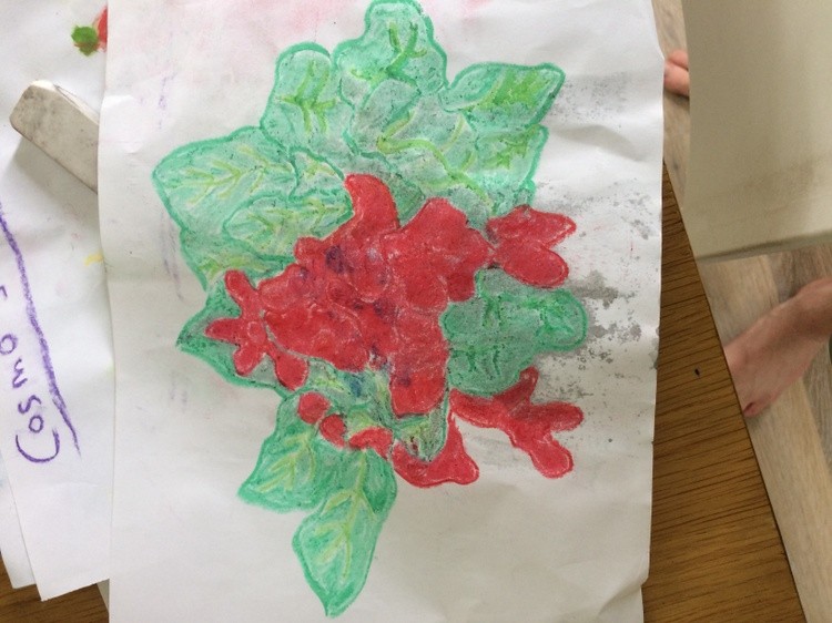 paatel drawing of flowers 