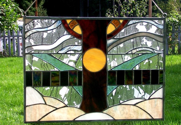 Winter's Face Stained Glass Panel