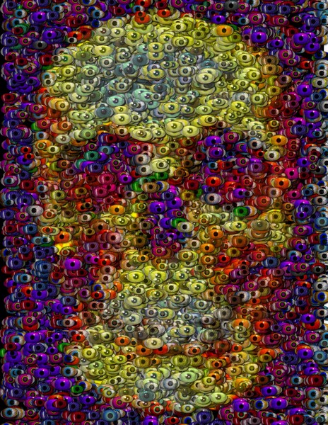 eyeball skull mosaic