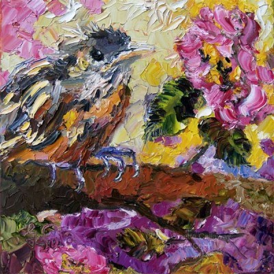 Georgia State Bird Brown Impressionistic Painting