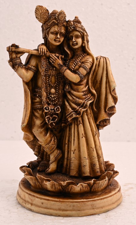 Handmade Antique Sculpture Radha Love Krishna 
