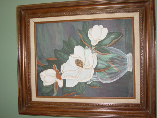 vase of magnolias