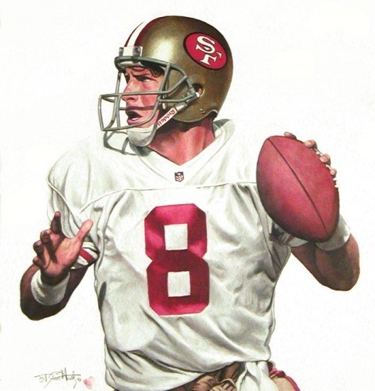 Steve Young of San Francisco 49ers by Dean Huck