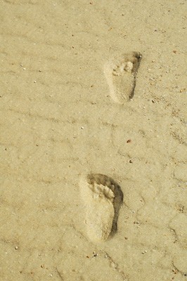 Foot and sand