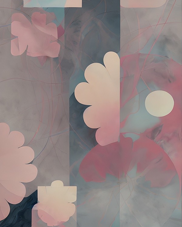 Muted pink daisies abstract