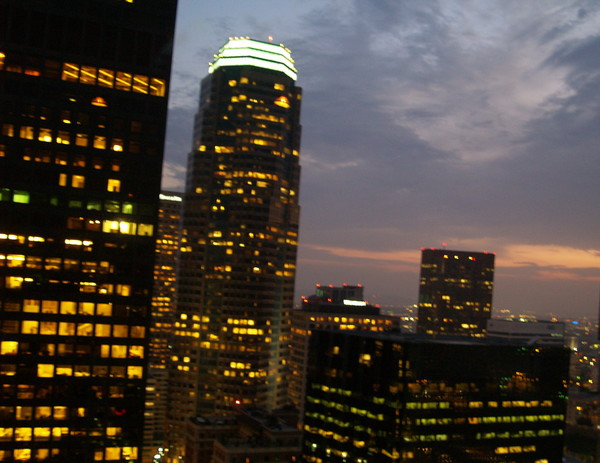 High above Downtown Los Angeles