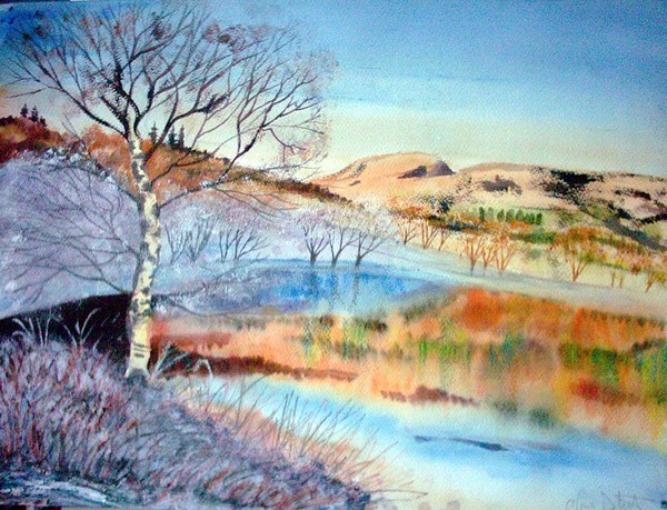 Grasmere Lake District Mixed Media Painting