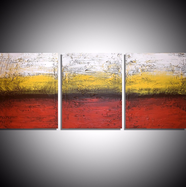 acrylic painting canvas triptych modern art artist