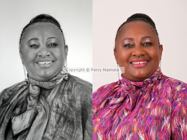 photo vs drawing by Percy Mamela