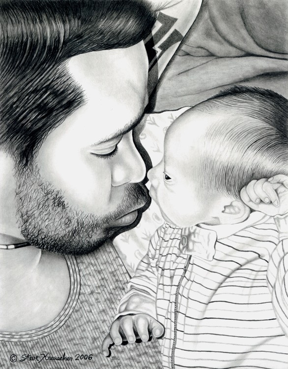 Portrait of my oldest son and his first daughter, Abbey