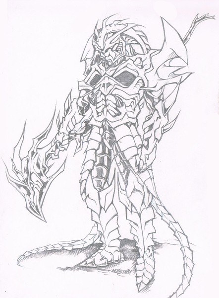 Armor and staff concept (pencils)