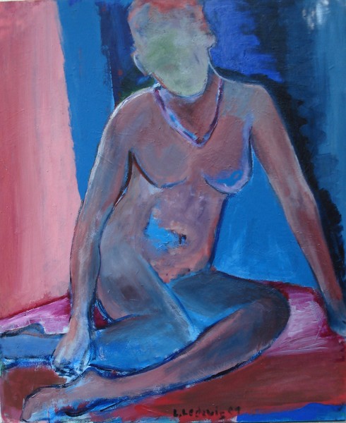 woman in blue