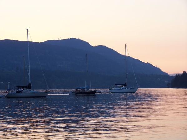 Sailing away after sunset