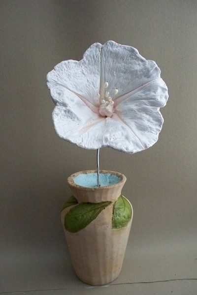 Moonflower/Cement Vase