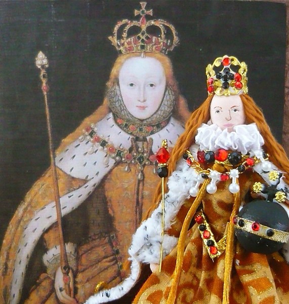 Queen Elizabeth I Coronation Miniature Art Doll