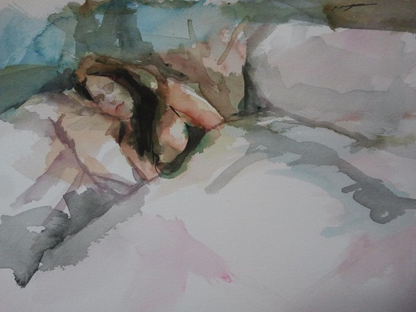 Watercolor life session portrait original painting