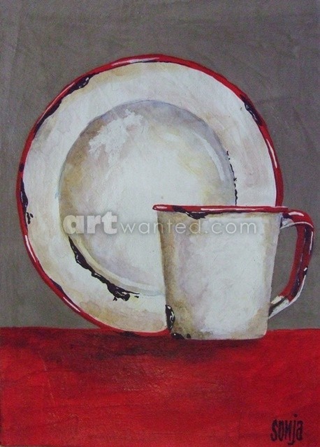 Enamel plate & mug