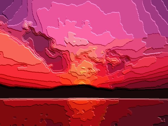 TOPOGRAPHIC RED SUNSET