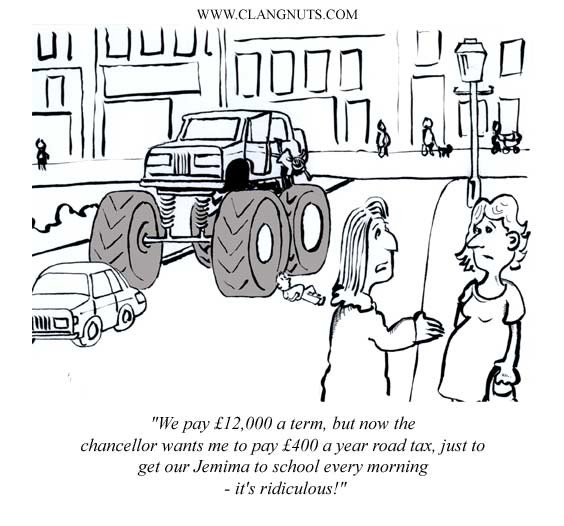 Road Hog Road Tax Cartoon