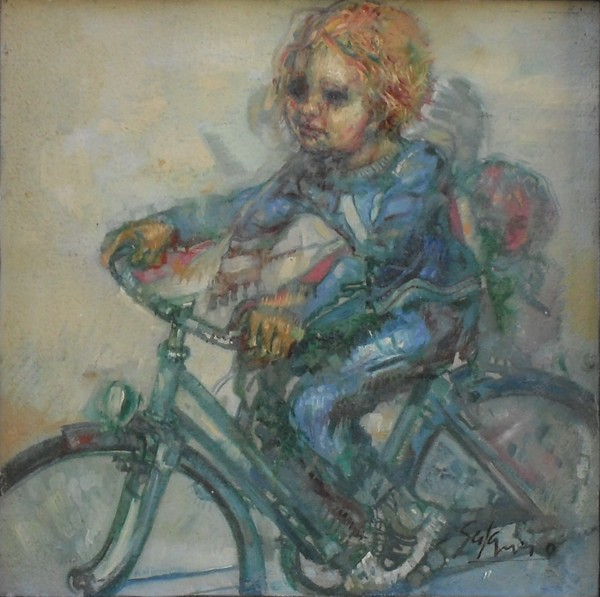 Little boy with bike