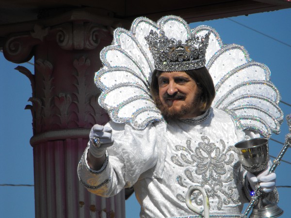 king on Mardi Gras float