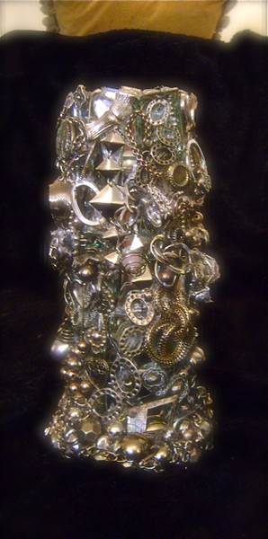 VINTAGE SILVER JEWELRY VASE-VIEW A