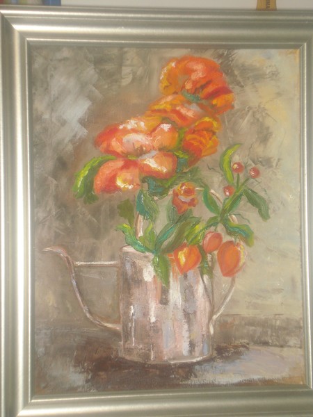 Poppies in copper Pot