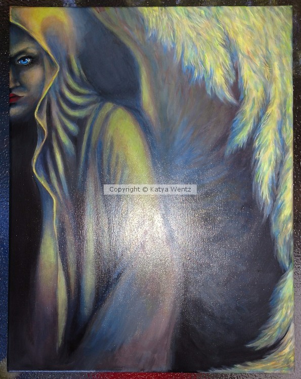 Acrylic painting angel of the light