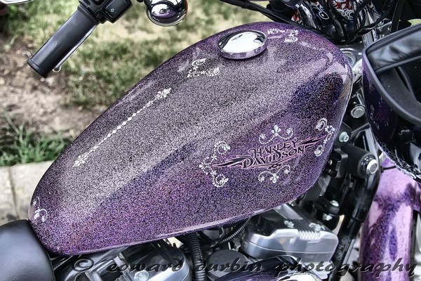 My Pink Sparkly Harley - front/side tank