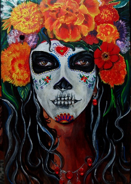 Day of the Dead original art. Catrina of the mairg