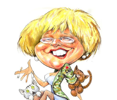 cat woman caricature