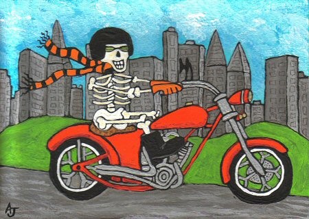 Harley Skeleton in the City